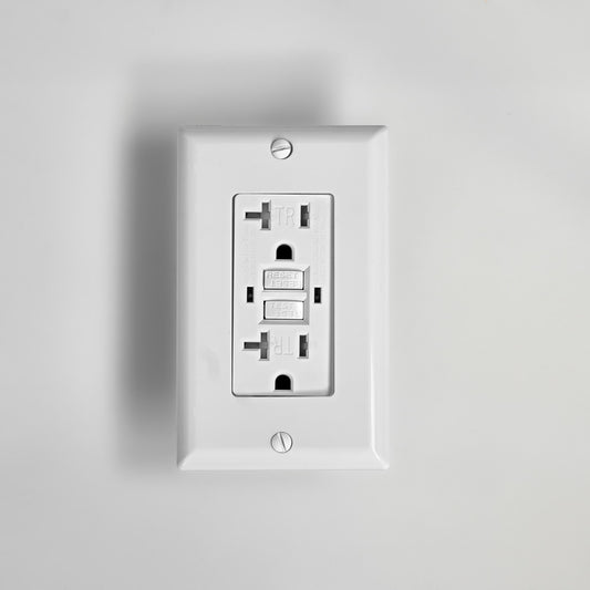 20-Amp GFCI Tamper-Resistant Safety Outlet with LED Indicator and Wall Plate