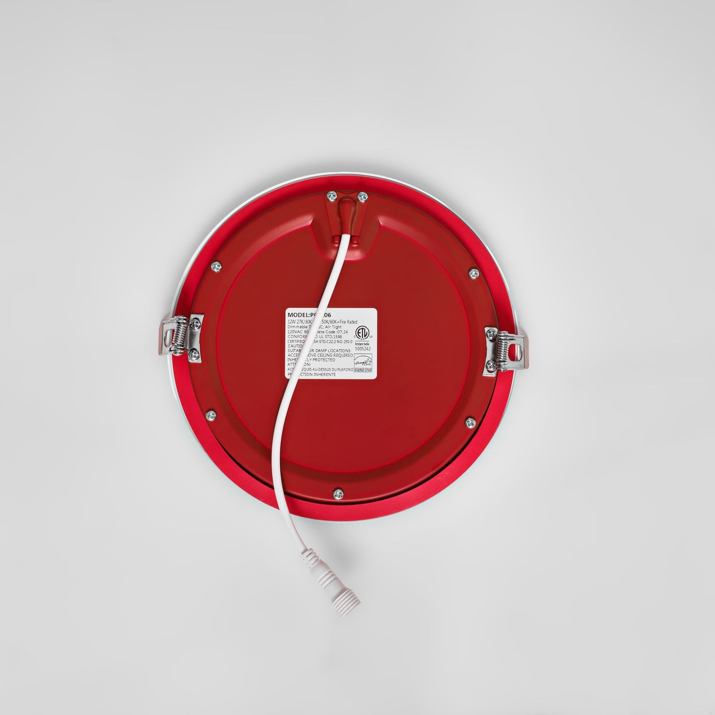 Ultra-Thin Canless Integrated LED Fire-Rated Recessed Light, 5CCT, New Construction, 1000 Lumens, Dimmable